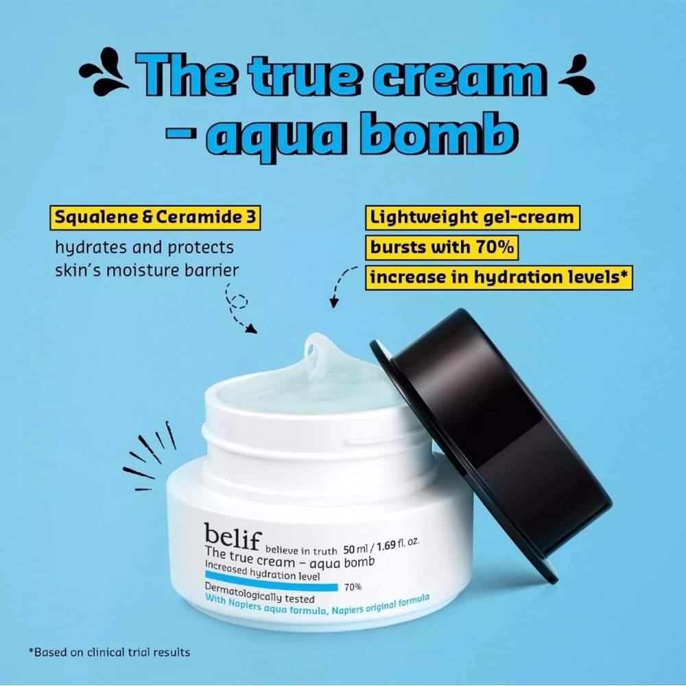 NIB BELIF The True Cream 1.01oz Aqua Bomb Increased Hydration 70% Sealed In Box - Picture 2 of 14